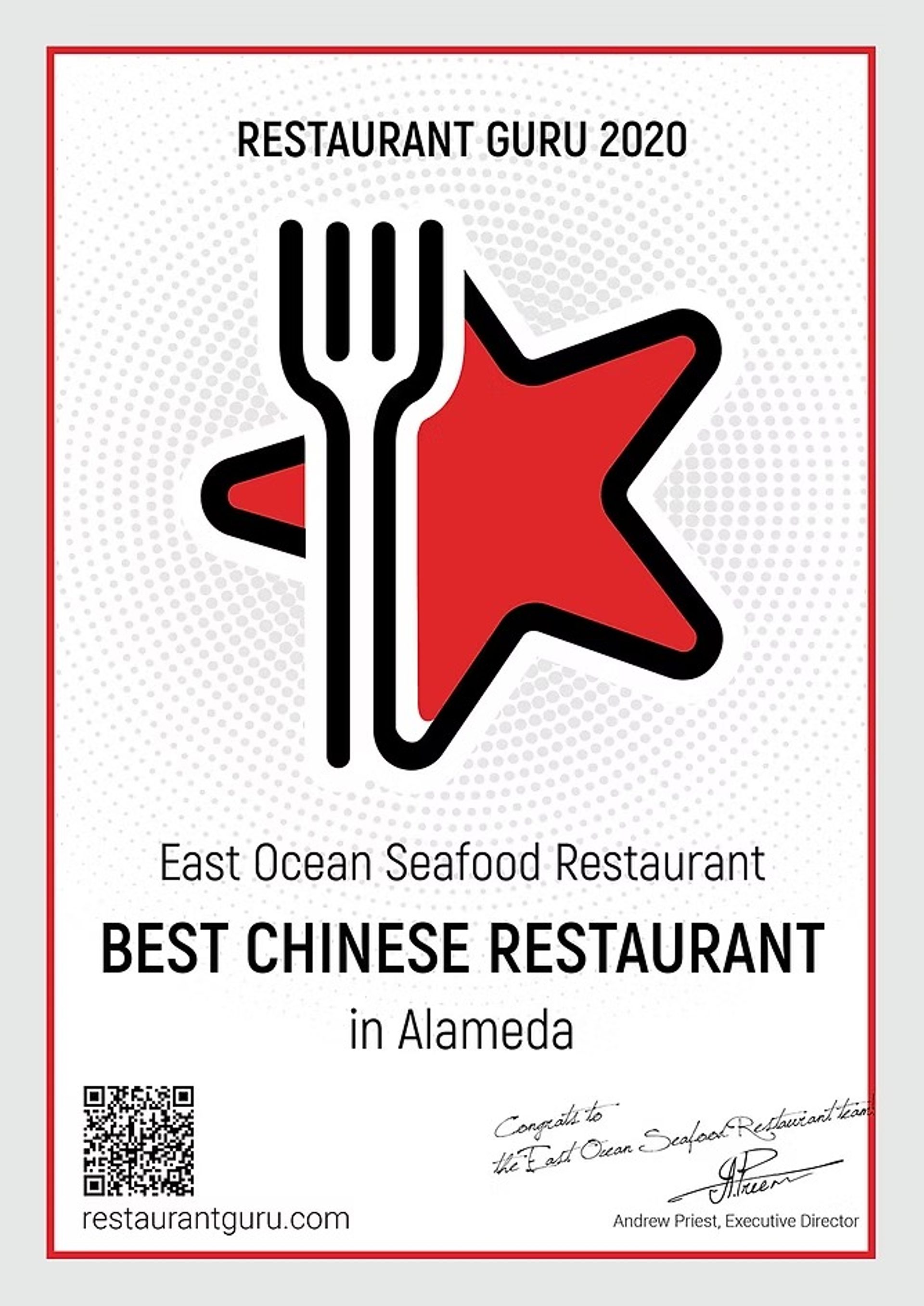Recognized as Alameda's Best Seafood Restaurant